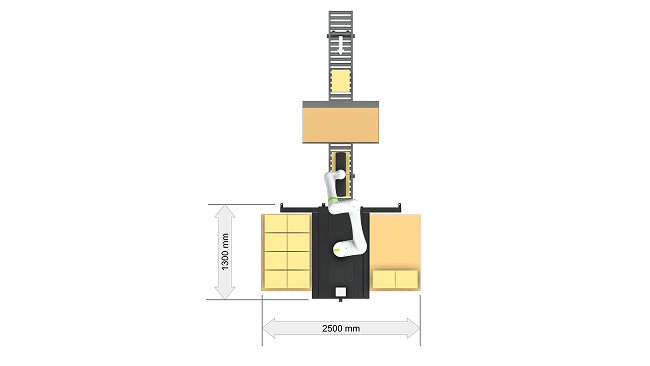 Box palletiser Gripper dimensions in millimeters
